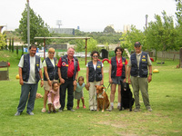 Participantes del equipo de Starcan de Mondioring y Obediencia Mondioring con el juez Gerardo Stratermans.